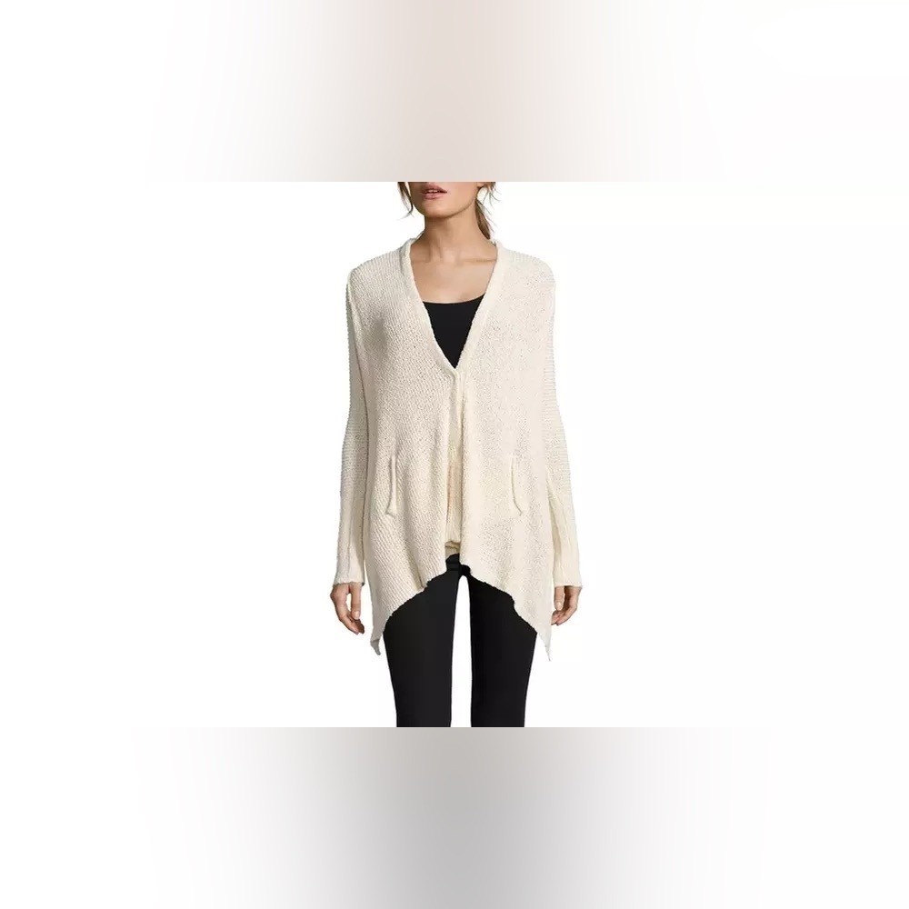 Free people shark hem sweater cardigan slouchy boho oversized size small